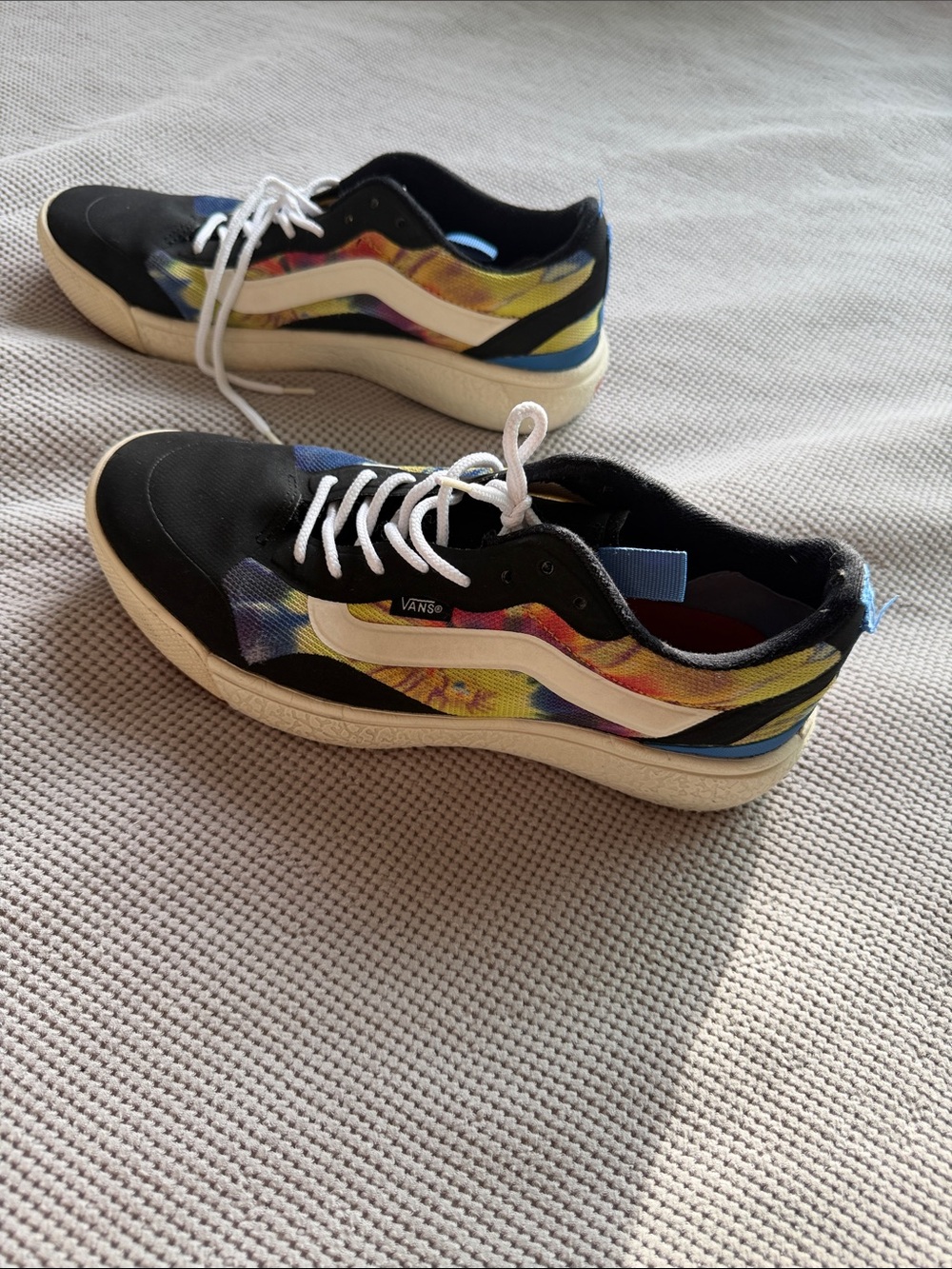 Vans Black Trainers with Multicolor Tie-Dye Panels